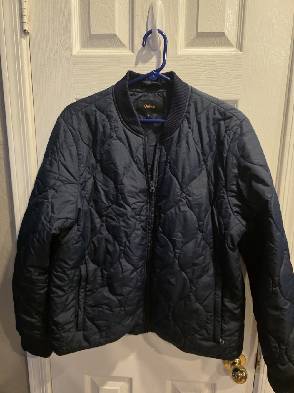 Quince Men's Quilted Bomber Jacket - Navy